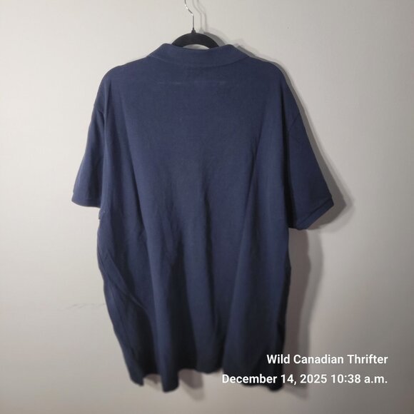 American Eagle XL Navy Blue Cotton Polo Shirt Standard Fit Short Sleeve - Picture 2 of 7